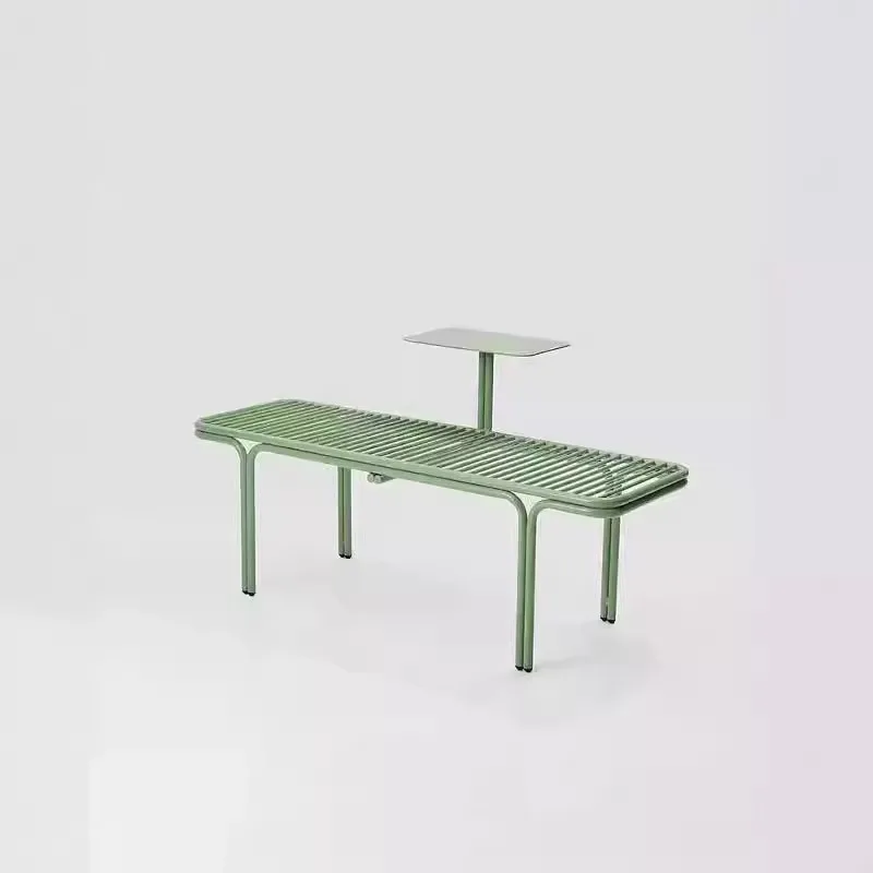 

ins simple outdoor metal bench park courtyard rest bench double stool indoor and outdoor commercial wrought iron seat