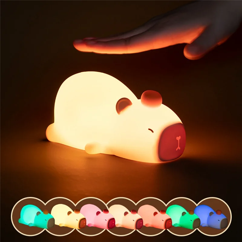 

AB46-Cartoon Kapibara Night Light Birthday Gift Atmosphere Night Light Dormitory Desktop Bedside Sleep Night Lamp