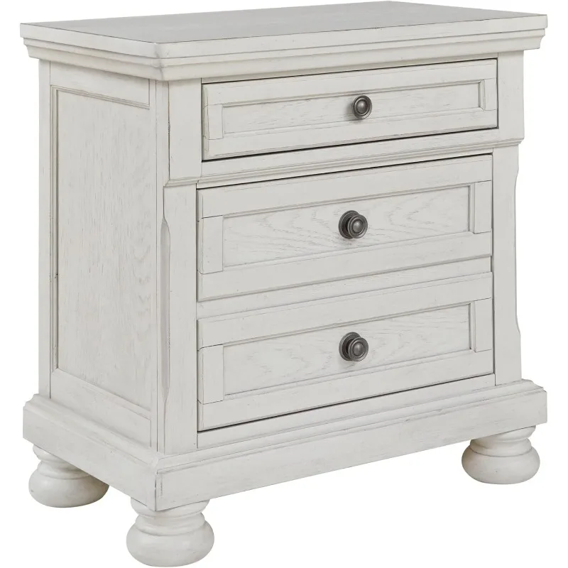 Robbinsdale Traditional 2 Drawer Night Stand, White