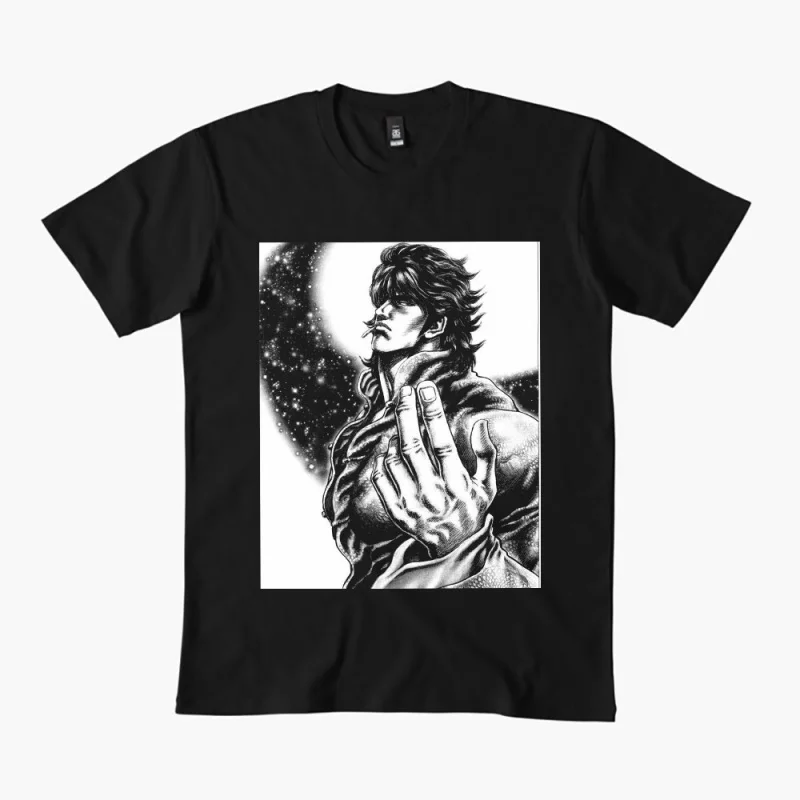 

0405 Manga Kenshiro Fist of the North Star Anime gift t shirt Hokuto no Ken printed Graphic tee Y2K clothes All size Tops