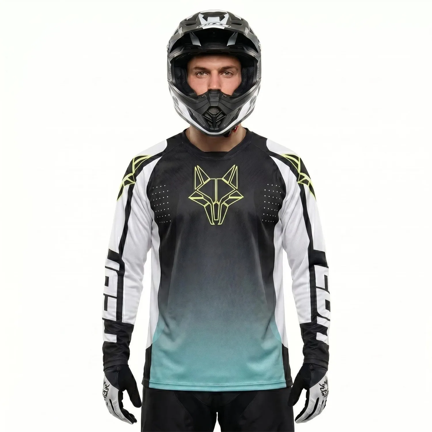 Hot Selling Men's Motocross Jersey Quick Dry Breathable Long Sleeve Loose Fit Moto MX Off Road Dirt Bike Racing Shirt