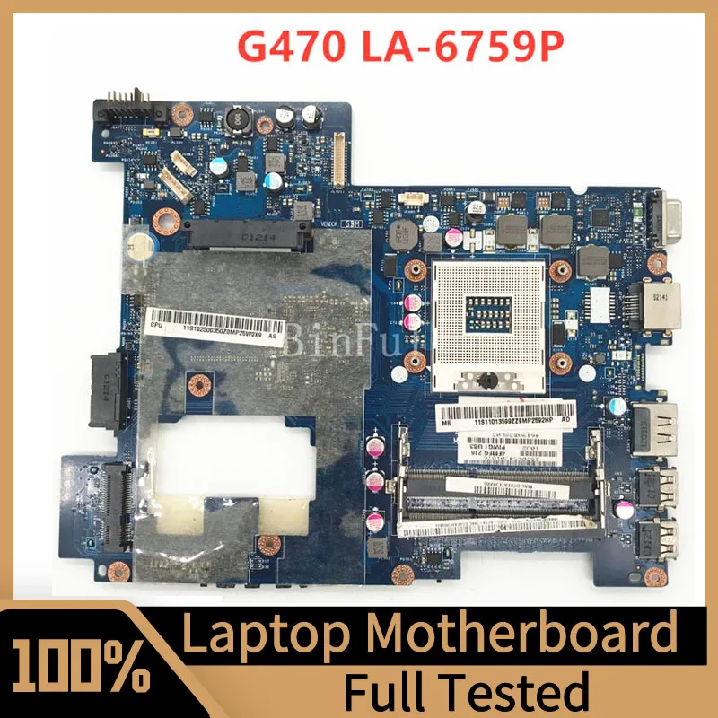 

PIWG1 LA-6759P Mainboard For Lenovo Ideapad G470 Laptop Motherboard SLJ4P HM65 DDR3 100% Full Tested Working Well