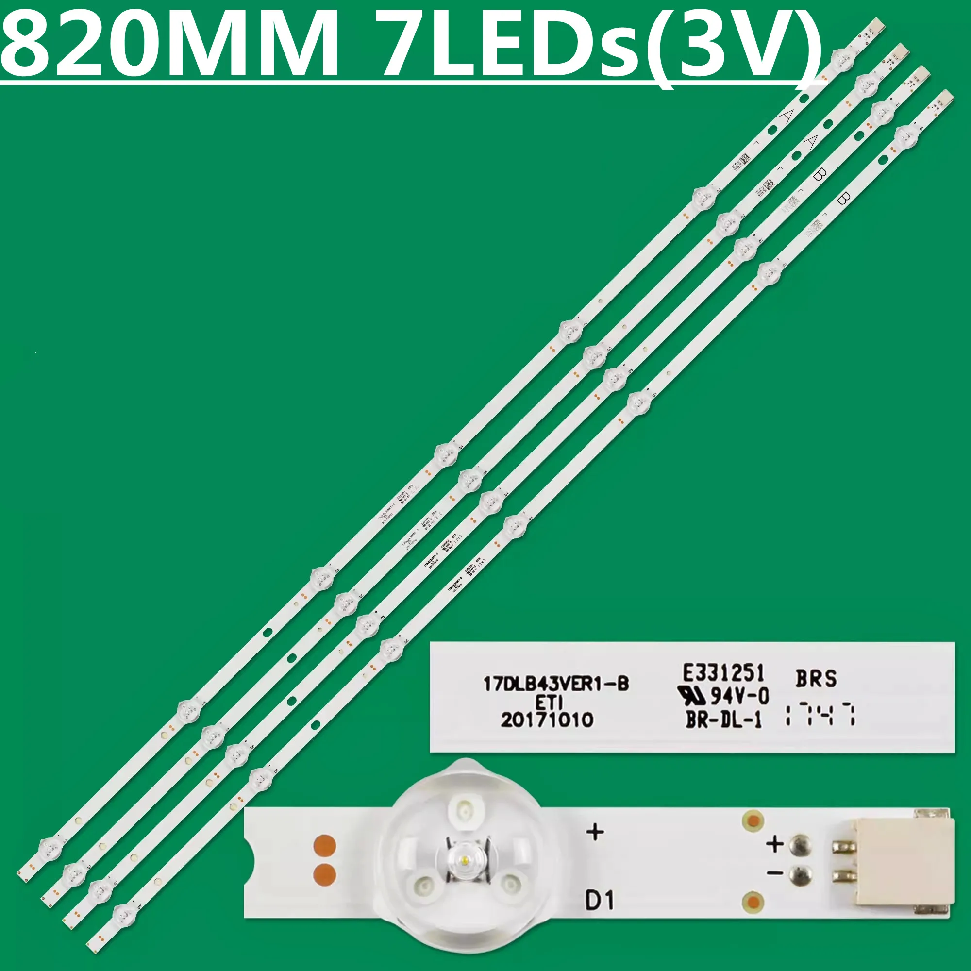 10Kit LED Strip 7lamps  For LB43007 SVV430A50_A56 VES430UNDL-2D-N12 VES430UNDA-2D-N12 43L1754DB 43L3653DB 43L3654DB 43L3753DB