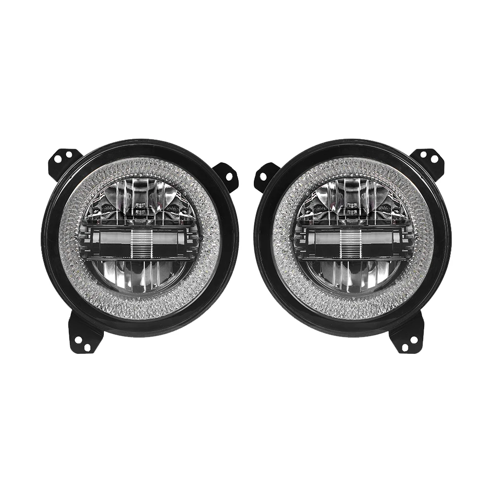 9 inch Led Headlamp Diamond Headlights 1 Pair for Jeep Wrangler JL2018-2022 LANTSUN JL1166