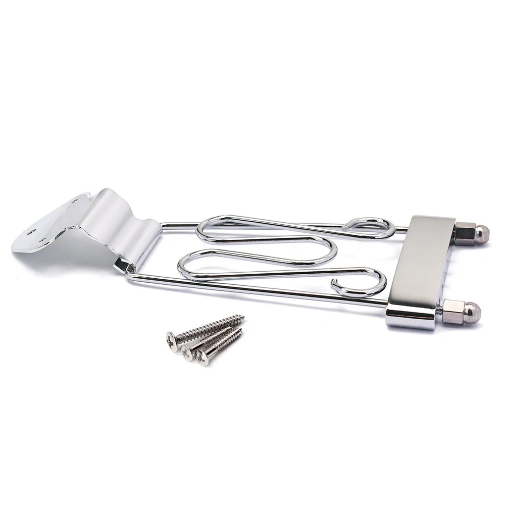 

Ga411 6 String Guitar Tailpiece Silver Compatible Acoustic Folk Electric Mounting Screws Jazz Accessories