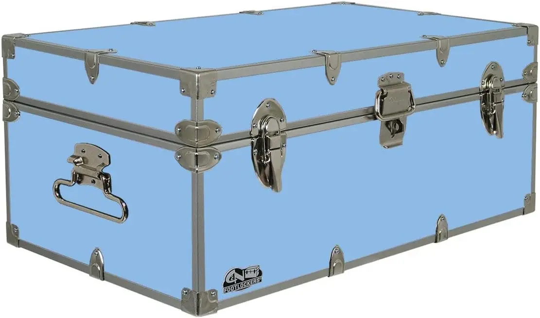 

C&N Footlockers - Full-Size Happy Camper Trunk - #1 Summer Camp Trunk -Made in the USA-Steel Footlocker with Lid Stay-32x18x13.5