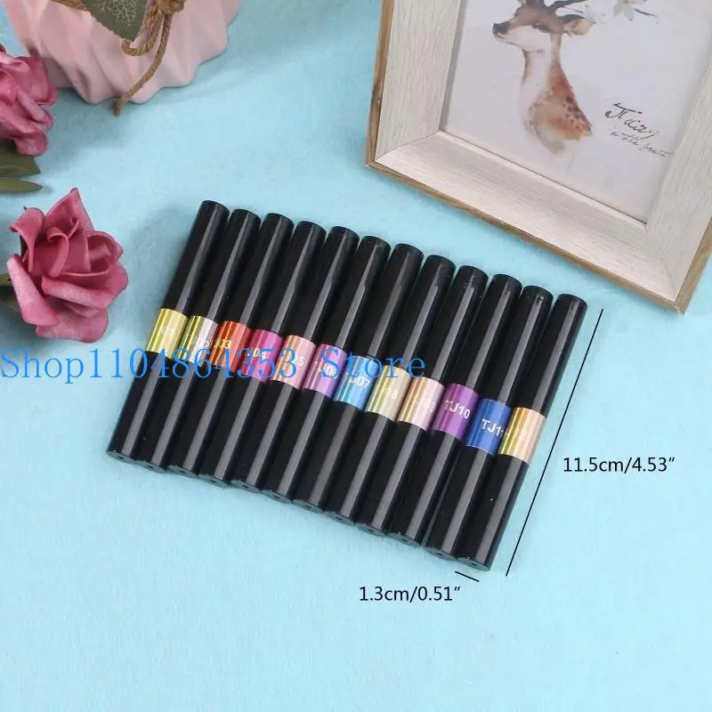 Luftkissen-Pulverstift, 12 Farben, Spiegeleffekt, Kunstharzgusswerkzeuge für DIY-Harz, Kunsthandwerk, Dekoration, Nagelkunst-Design