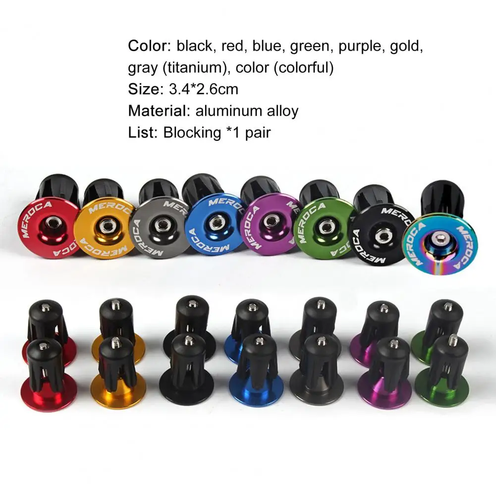 1Pair Bicycle Handle Plug Corrosion Resistance Shock Absorption Fixie Gear Bike Handlebar Grips  End Caps For Racing Bike