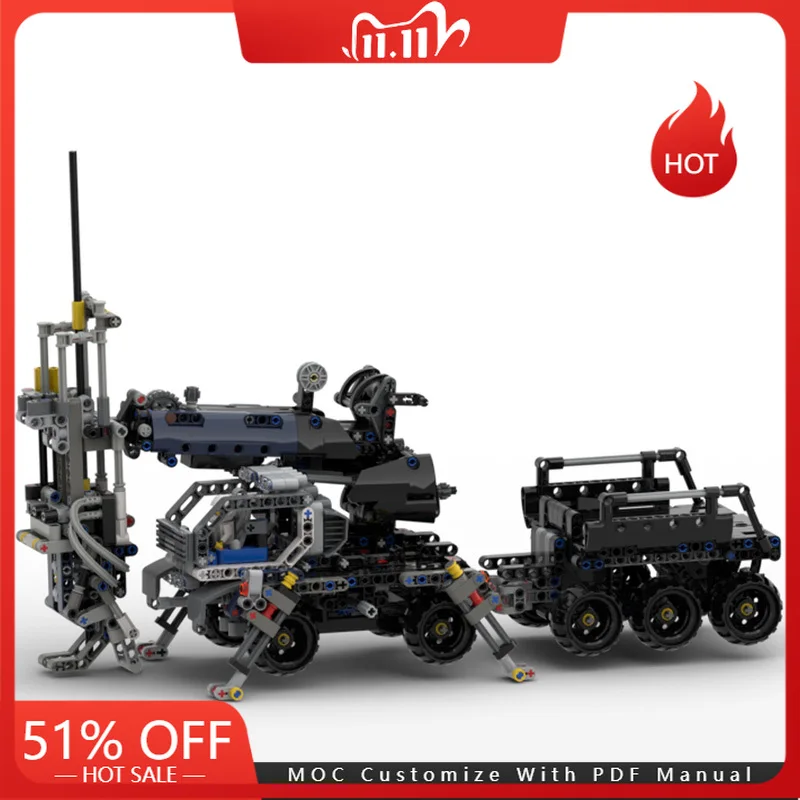 1131 ELEMENTÓW MOC Miejski Czarny Wielofunkcyjny Model Pojazdu Inżynieryjnego Technologia Klocki Konstrukcyjne Kreatywne Zabawki dla Dzieci Prezenty Świąteczne