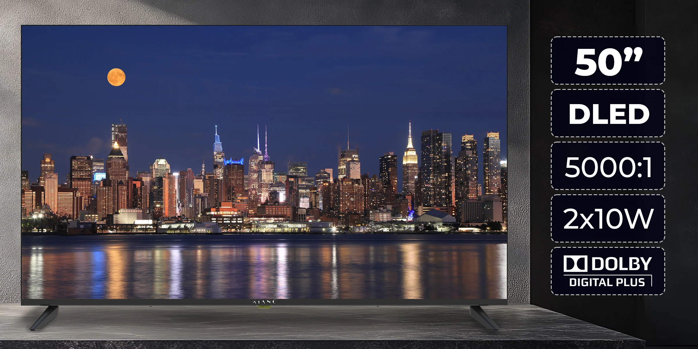 TV LED Kiano Elegance TV 50" 4K UHD Smart Tv WiFi Miracast PVR