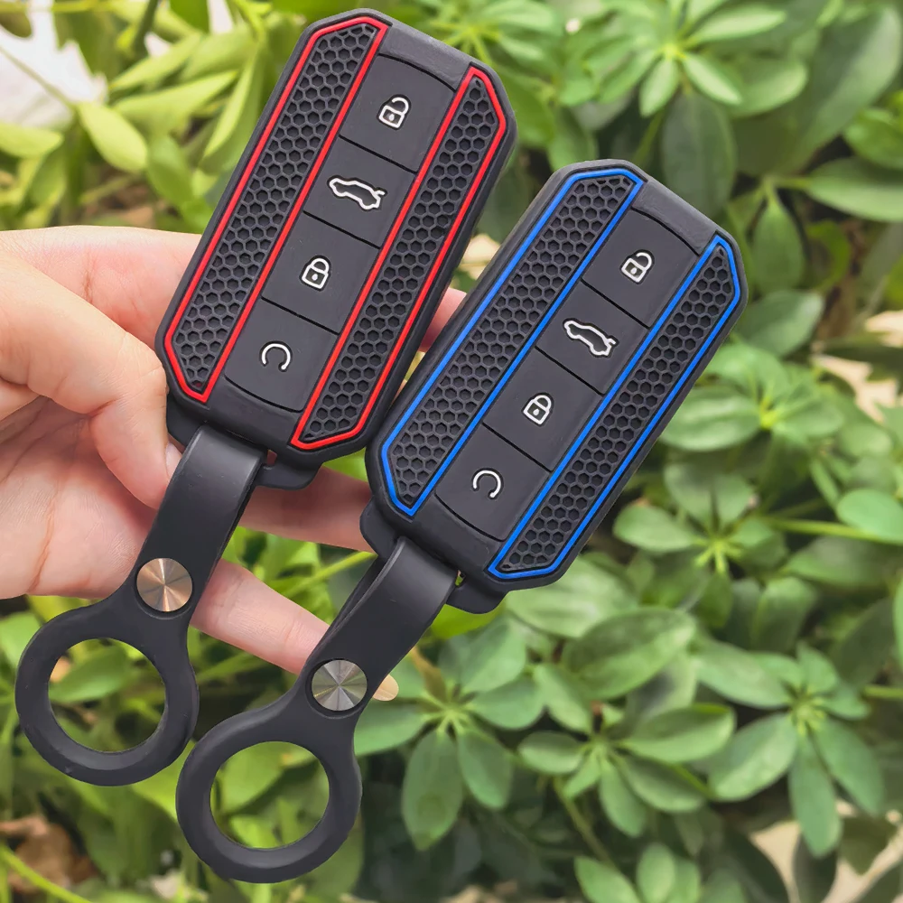 4 Buttons Car Key Case Cover Fob Shell for Chery Jaecoo J7 J5 2025 2026 Remote Key Protector Key Chain Set Car Accessories