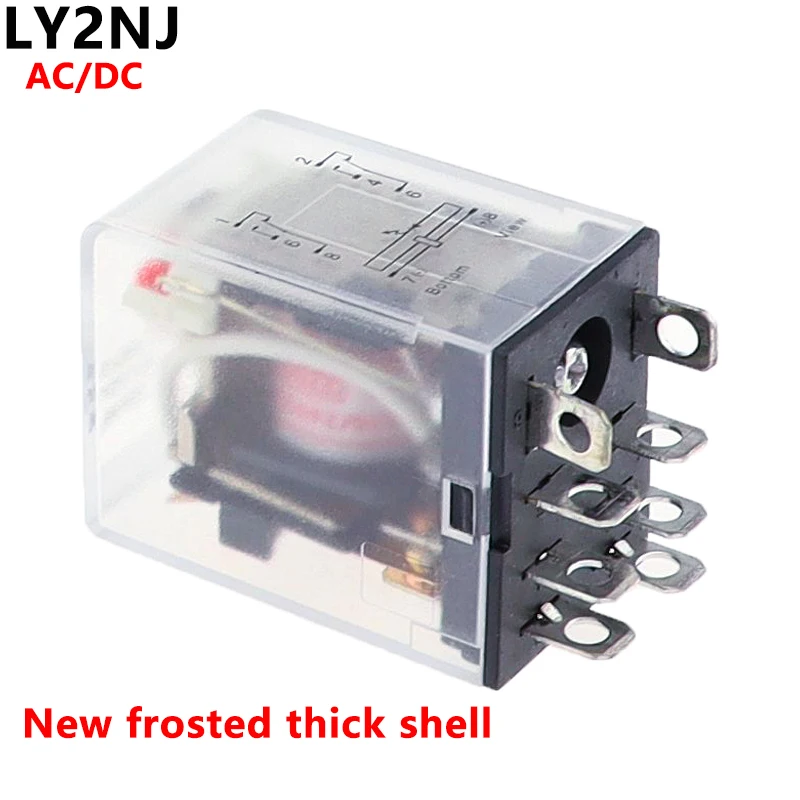LY2NJ Cewka Przekaźnik Mocy Samochodowy Auto AC 12V 24V 36V 48V 110V 220V 380V Mini Mikro Przekaźnik Elektromagnetyczny Przełącznik 8Pin DPDT Moduł