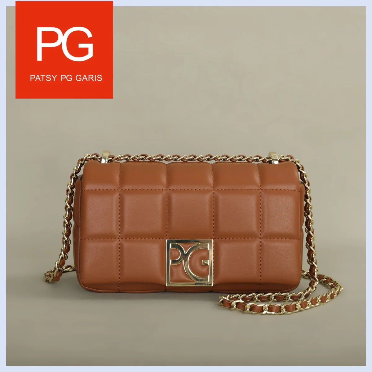 PG PATSY GARIS Luxury Brand Design Bright Ladies Crossbody Bag 2024 New Leather Refined Elegant Ladies Commuter Banquet Bag