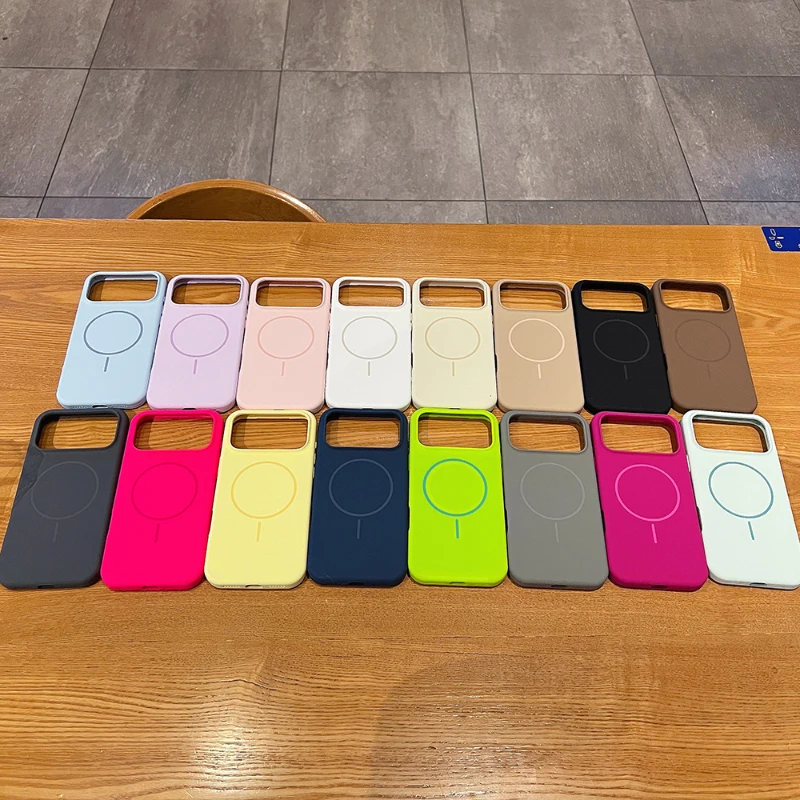 For Magsafe Magnetic Wireless Charging Solid Color Silicone Phone Case For iPhone 17 18 Pro Max/17/17 Pro Air Bumper Back Cover, image 6