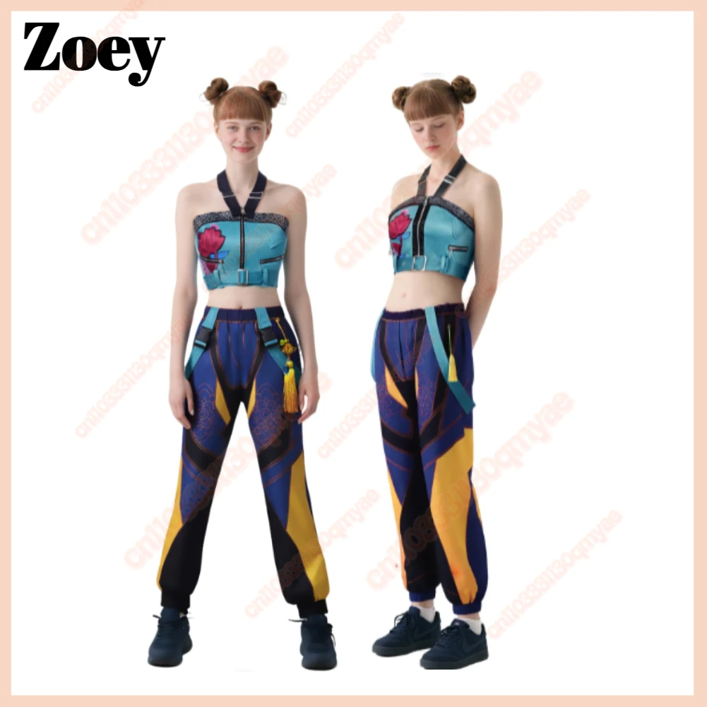 

Kpop Hunters Zoey Cosplay 2025 Kids Demons Fantasia Costume Girls Summer Vest Top Pants Outfits Halloween Carnival Party Suit