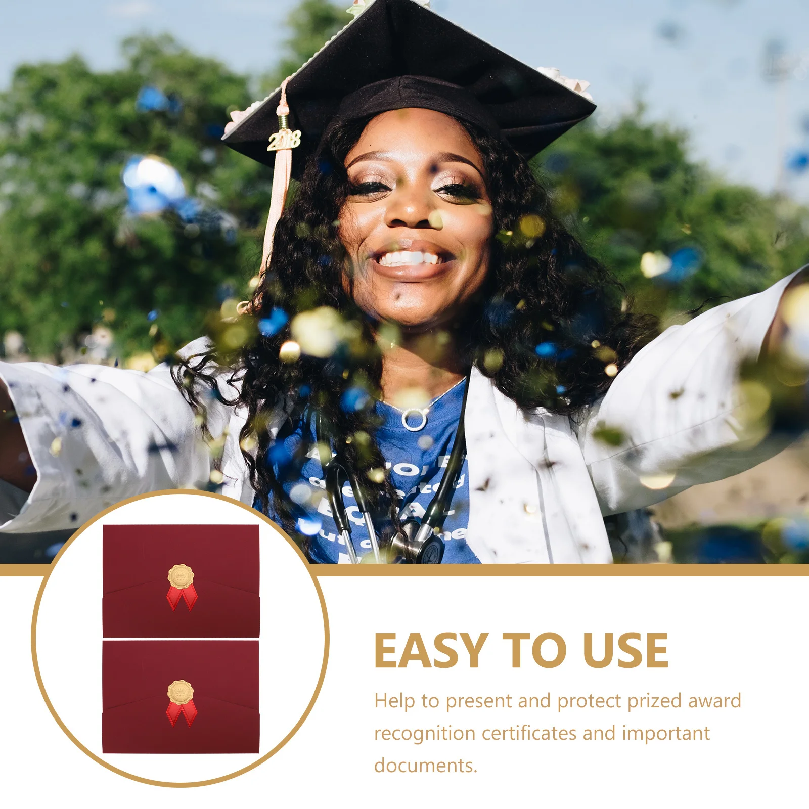 

2 шт., складной держатель для диплома, обложка для конверта для защиты документов, держатель для сертификата