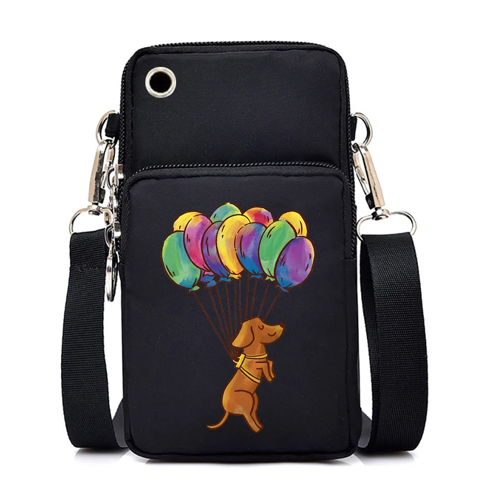 Casual Cartoon Dachshund Small Crossbody Bags Women Anime Animal Messenger Shoulder Bag Cute Dachshund Cell Phone Handbags Purse