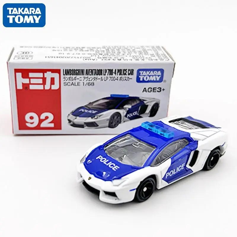 

TAKARA TOMY Tomica Red White Box Diecast Car No 92 Lamborghini LP700-4 Police Vehicle Toy Collectible Display Gift For Boys