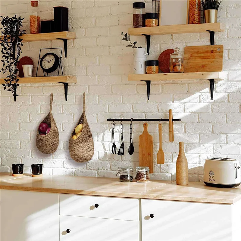 

Best-4X Jute Potato And Onion Storage Basket For Pantry Boho Kitchen Decor Bohemian Hanging Fruit Baskets For Kitchen