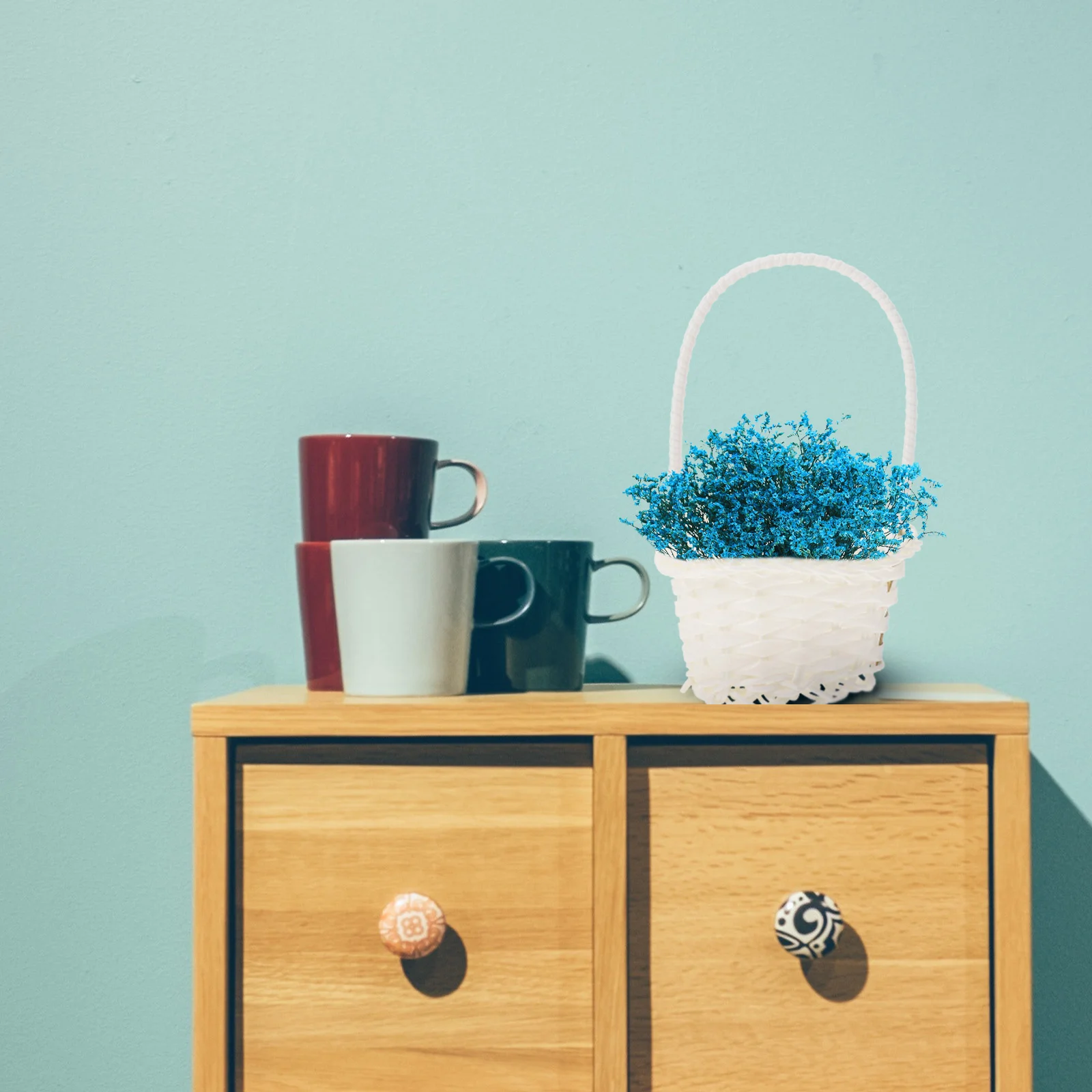 

3Pcs Vegetable Baskets Made of Plastic Rattan, Strong Weaving Structure, Easy to Carry for Picnic, Great As Photo Prop Or Party