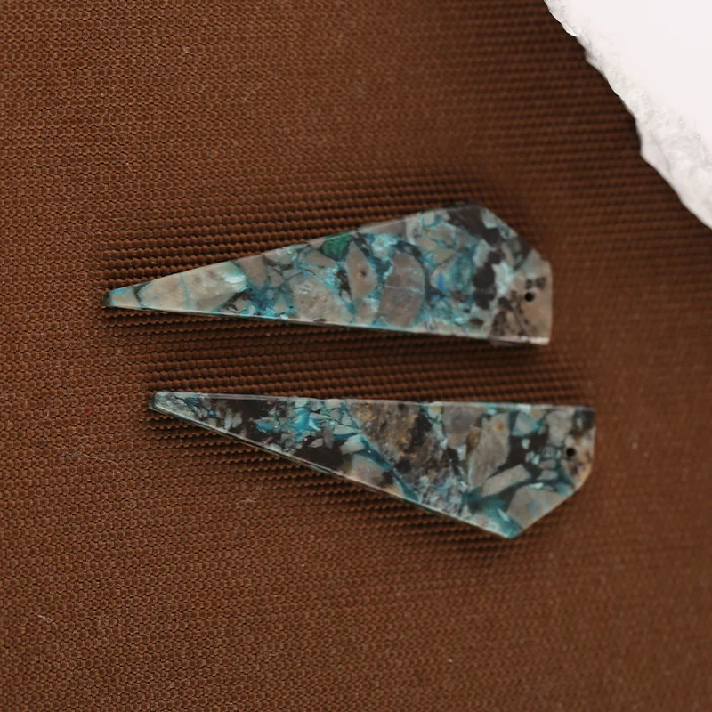 

AAA + качественные бусины для сережек-хризоколлы, бусины ручной работы из натуральных камней, полированные камни для изготовления ювелирных изделий