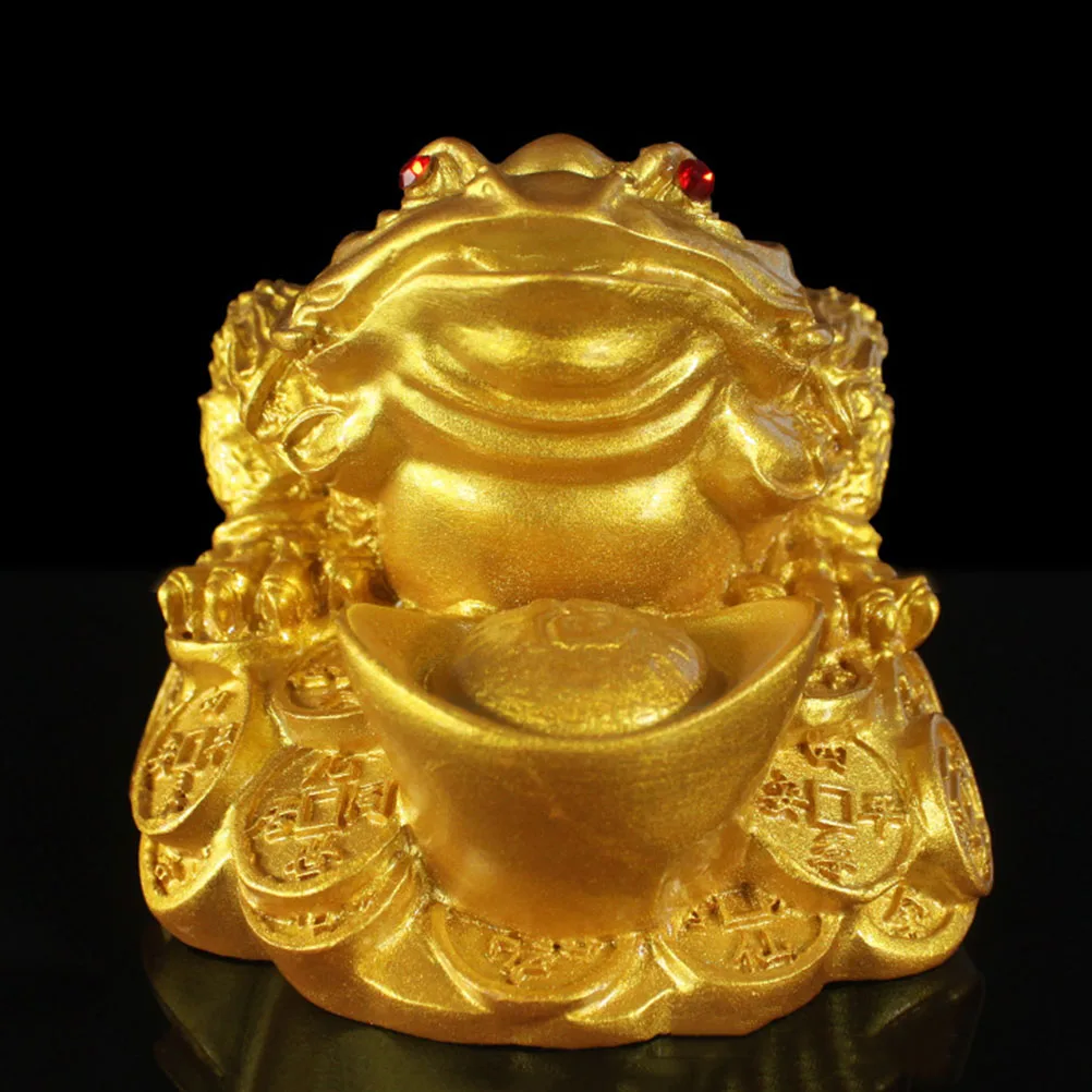 

Auspicious Gold Toad Resin Adornment Safe Creative Design Home Office Hotel Decoration Decor Resin Golden Toad