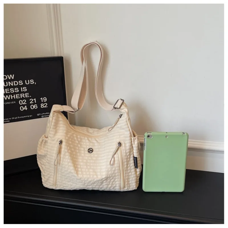 Korean Canvas Women Shoulder Crossbody Bag Harajuku Female Student Messenger Fashion Cloth Handbag for Girl 2026 Bookbag Travel view 5