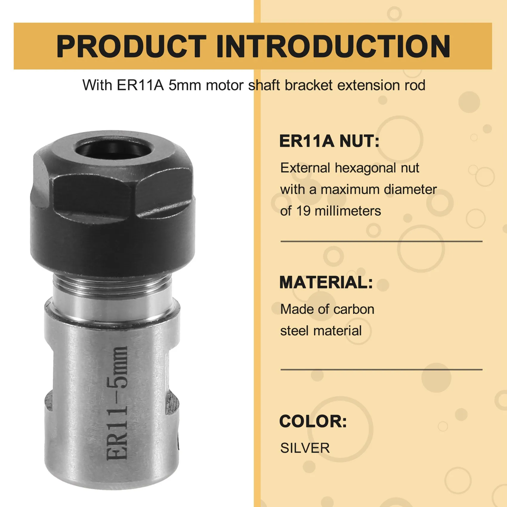 [op voorraad] 7 stuks ER11 1-7 mm veerspantangen met ER11A 5 mm motorashouder verlengstang