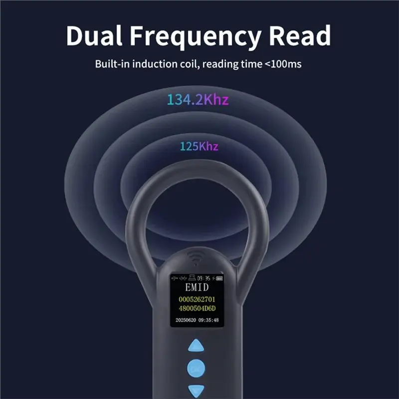 New Tech Cat Dog Microchip Scanner Animal RFID Reader 134.2Khz 125Khz USB/Bluetooth FDX-B Glass Chip Identification Tag Reader A