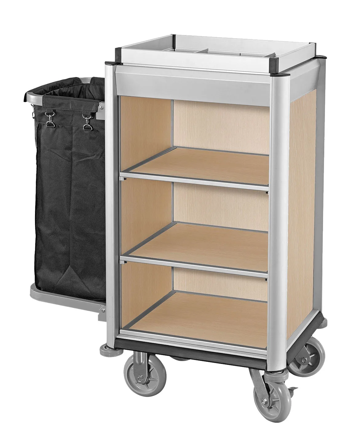 

2025Star Hotel Mini Housekeeping Maid Cart Aluminium Cleaning Trolley