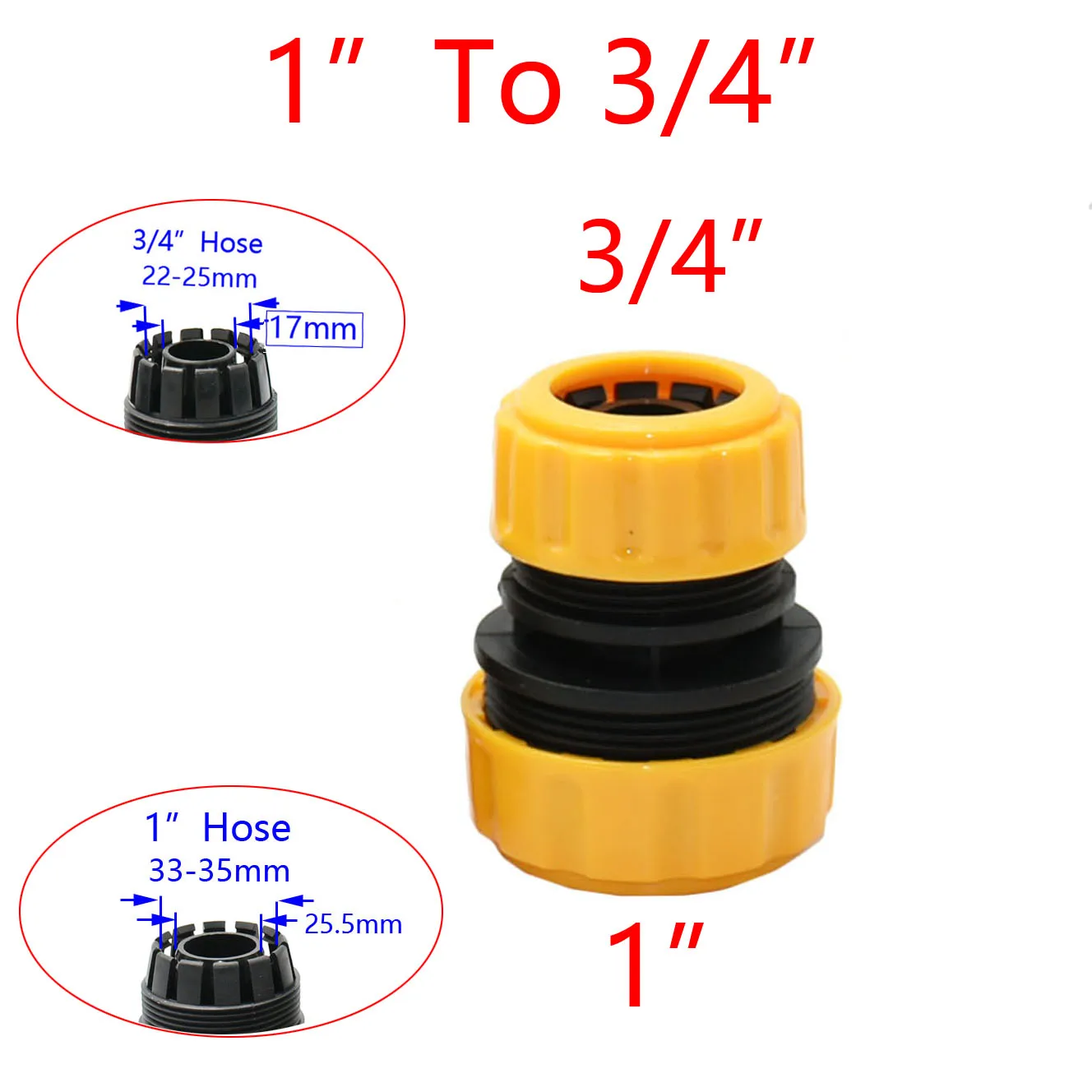

20pcs Garden Hose Quick Connectors - 1/2, 3/4, 1 Inch (16/20/32mm) Reducing Adapter with Stop Water Joint for Irrigation System