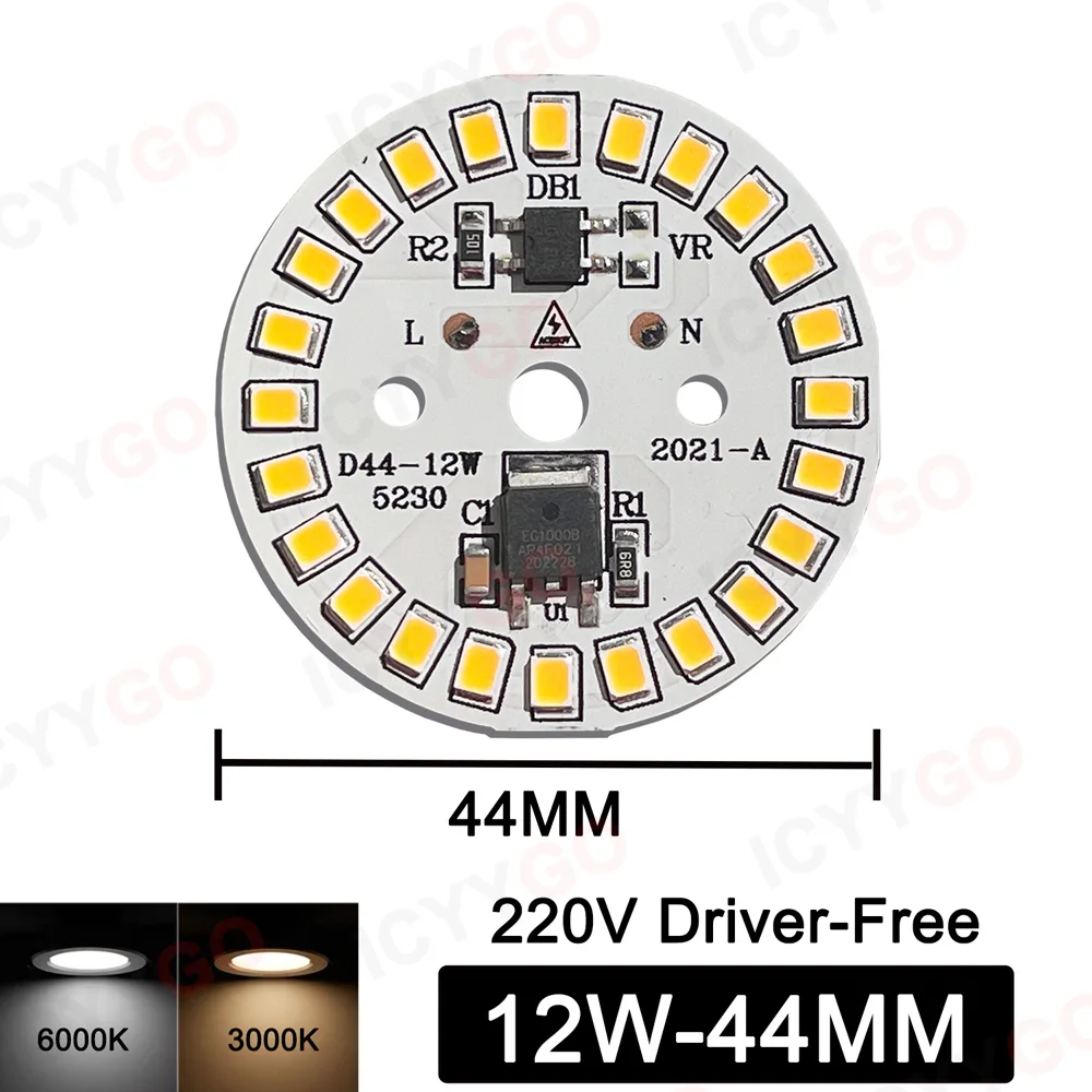 1 confezione LED Lampadina Patch Light Scheda SMD Modulo rotondo Sorgente luminosa Palla da cricket Lampadina AC220V LED 3W 5W 7W 9W 12W 15W 18W