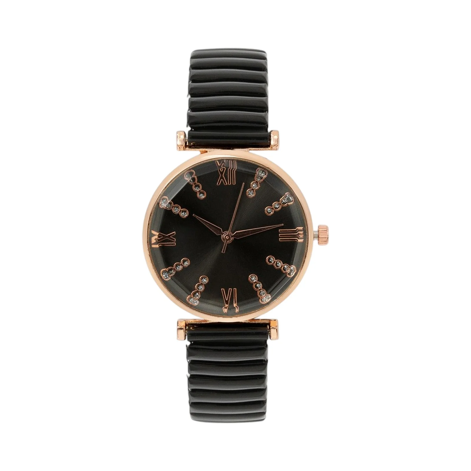 

‌ Элегантные женские кварцевые часы с черным римским циферблатом, розовое золото, металлический ремешок, осень 2024, новый минималистичный рождественский подарок для женщин