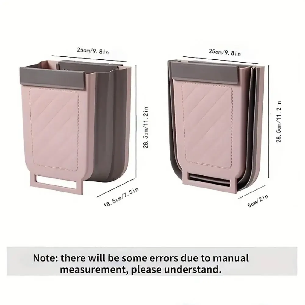 1Pcs Hanging Trash Can Folding Telescopic Garbage Bin Kitchen Cabinet Door Car Waste Storage Container Multifunctional Organizer