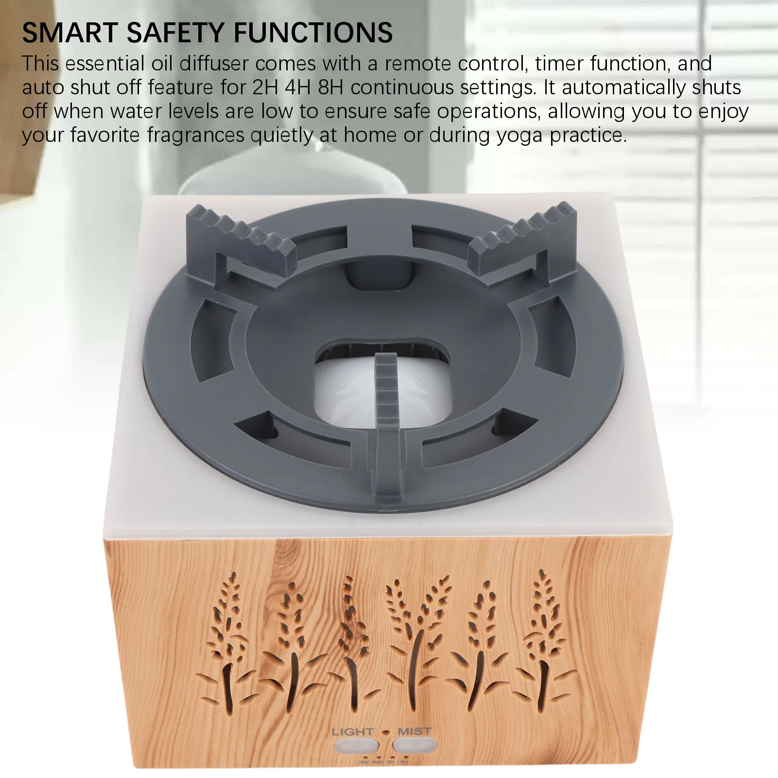 Flammenbefeuchter, Luftverdampfer mit ätherischen Ölen für Zuhause, Büro, Schlafzimmer mit Timer-Funktion, 400 ml USB-Aromatherapie-Diffusor