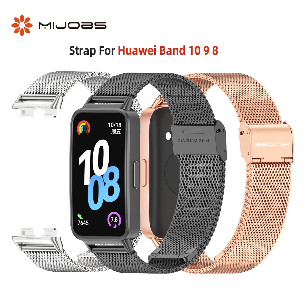 Correa de reloj de Metal para Huawei Band 10, correa para Huawei Band 9, accesorios de repuesto de acero inoxidable