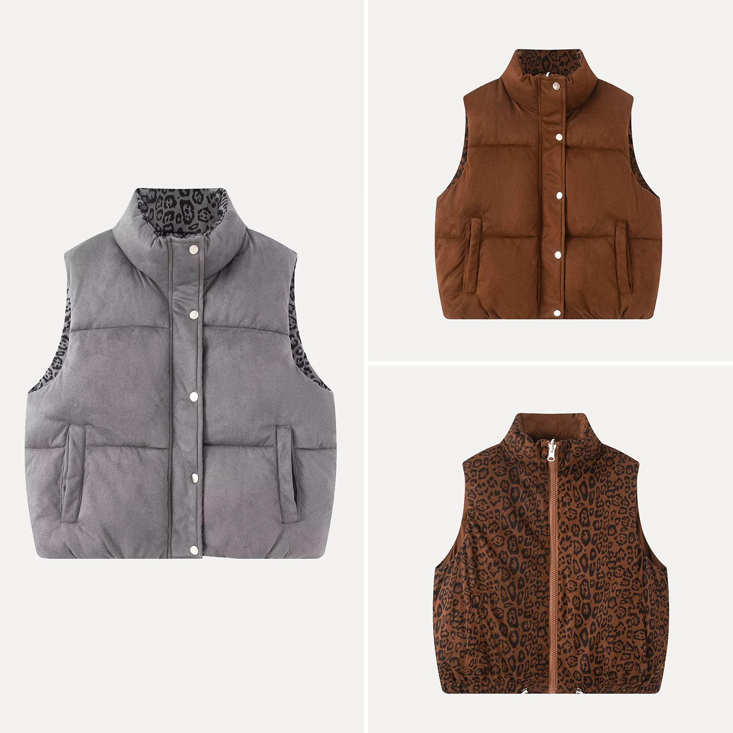 

Модный двусторонний женский жилет с леопардовым принтом, оригинальный дизайн, осень 2025, новинка, бренд Z