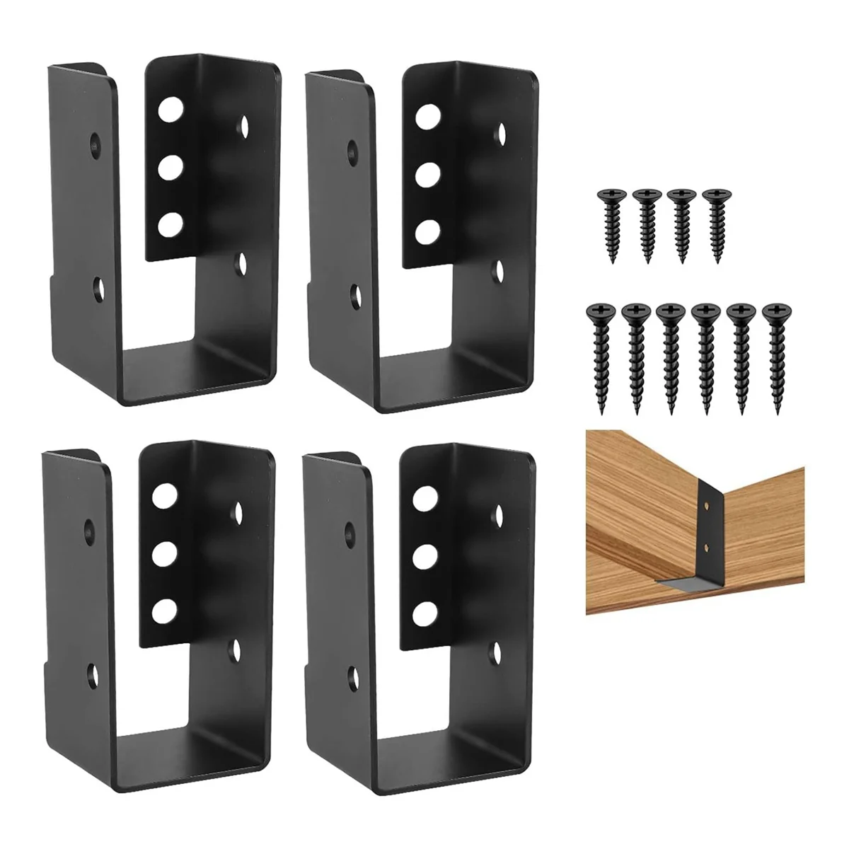 Best Concealed Joist Hanger 4PCS,2InX4In Outdoor Concealed-Flange Light Joist Bracket, Q235B Steel Powder-Coated Joist Hanger