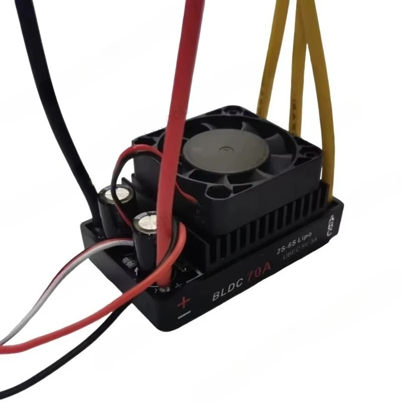 1PCS 7.2V-26V (2S-6S) 70A Bidirectional Forward/Reverse Brushless ESC with Sleep Switch 32-bit Processor for RC Boat/Car Motors