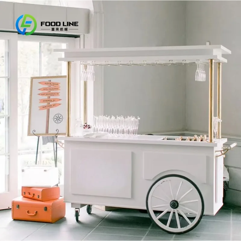 

Commercial Ice Cream Cart Mobile Freezer Display Showcase Street Food Vending Cart with Wheels for Park Outdoor Event Custom