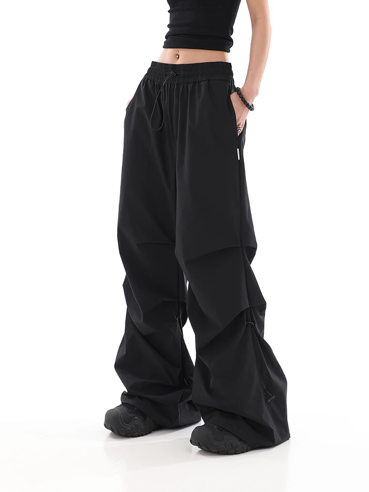 

Harajuku Parachute Pants Y2K Streetwear Wide Leg Baggy Cargo Trousers Female Hippie Korean Edgy Style Jogging Sweatpants