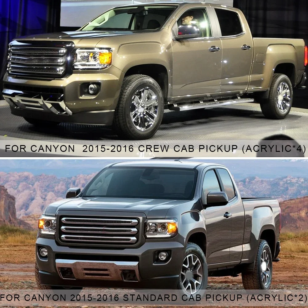 Ветровые дефлекторы для автомобильных боковых окон GMC Canyon 2004-2016, козырек для двери с защитой от черного дождя, вентиляционные оттенки, козырек для вентиляции с защитой от темного дыма