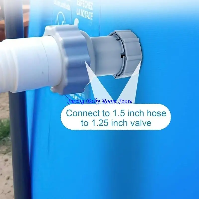 محول خرطوم حمام السباحة K1AD لاتصالات 1.5 "إلى 1.25" ، لأنظمة المياه المالحة