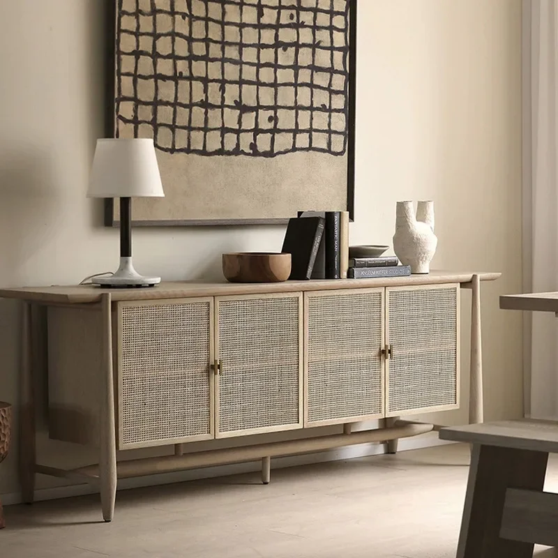 Sideboard Cabinet Living Room Rattan Locker Storage Cabinet Home Modern Simple Small Apartment