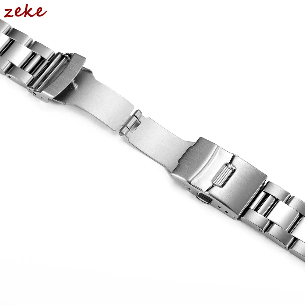 Solid Stainless Steel Strap Double Safety Fold Clasp Watch Band Diving Metal Oyster Bracelet 20 22 24 26 28mm Watch Accessories image 4