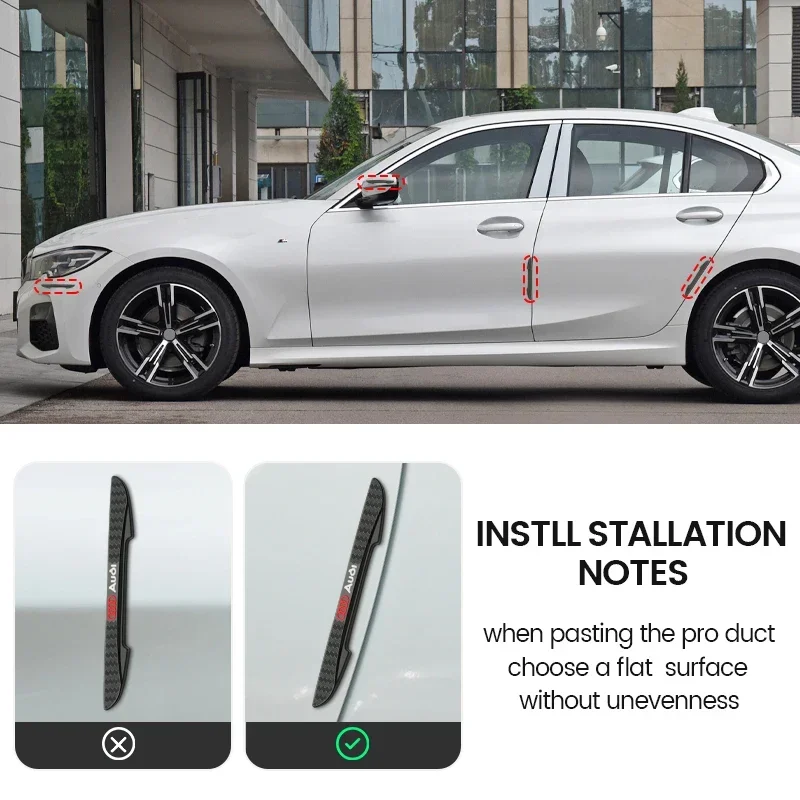 4 قطعة المطاط باب السيارة واقي للحواف المضادة للتصادم ملصقات واقية لأودي A3 A4 Q1 Q2 Q3 B6 A5 A6 C7 Q5 B9 B7 C6 #3