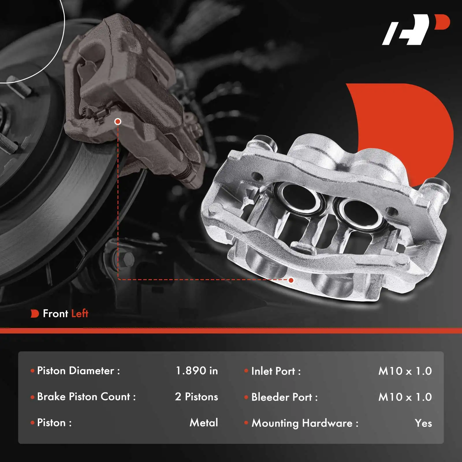 A-Premium Front Left Brake Caliper with Bracket for Mercedes-Benz Sprinter 2500 2010-2018 Dodge Sprinter 2500 2007-2009