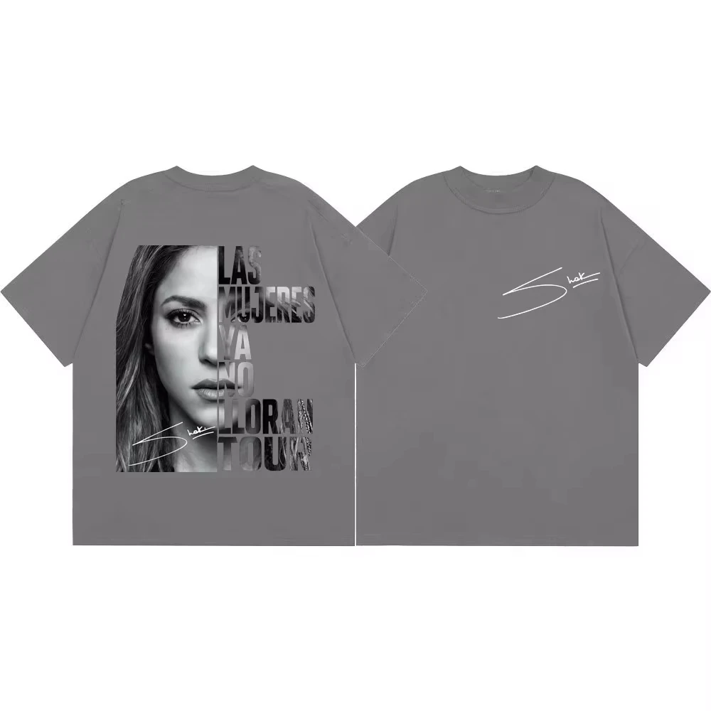 1 Stück Shakira Las Mujeres Ya No Lloran World Tour 2026 Baumwoll-T-Shirt Unisex Herren Damen Kinder Streetwear Lässige Kurzarm-Oberteile – Detail 7