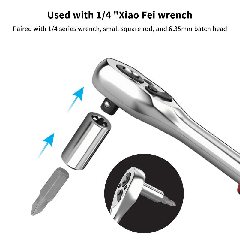 Quadruple Octet 1/4" Square to Hex 1/4" Screwdriver Bit Adapter Tool