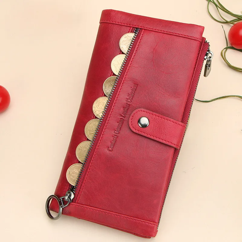 

New Fashion Korean Version Leisure Anti Theft Brush Leather High-end Wallet Multi Functional Long Women's Handbags Women Wallets